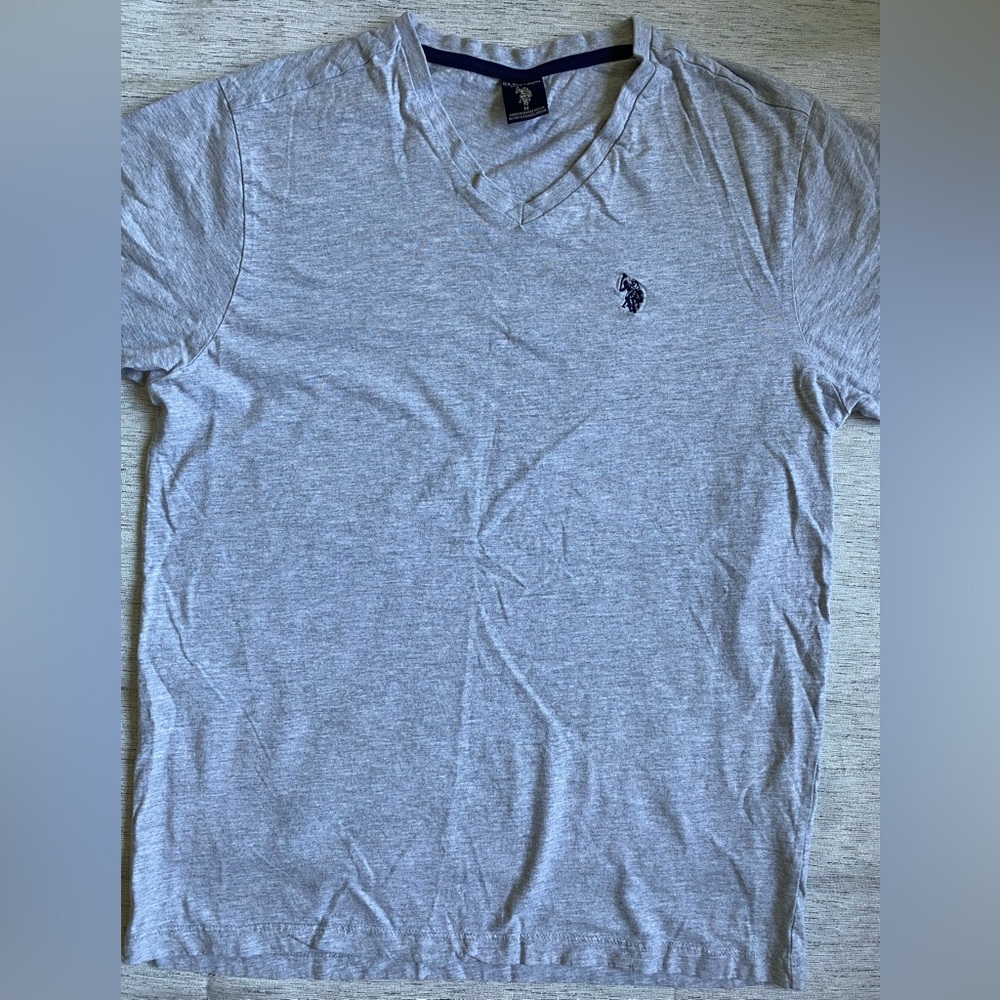U.S. Polo Assn. Heather Gray V-Neck Tee